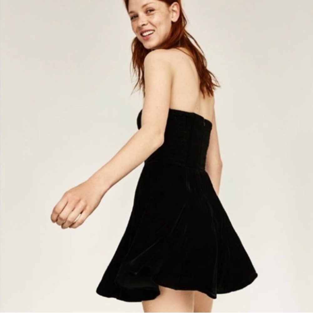💕ZARA VELVET LITTLE BLACK DRESS
